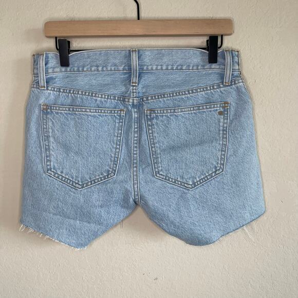 Madewell Maternity Relaxed Mid Length Denim Shorts Pull-On NEW - Size 25 - Picture 5 of 8